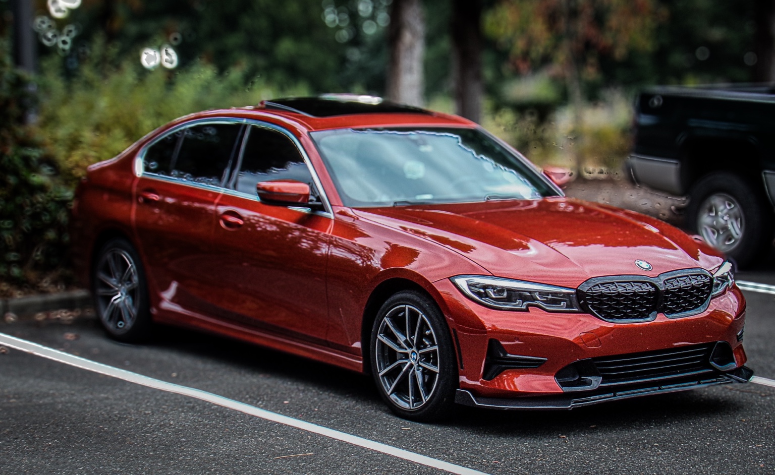 Detailed red BMW
